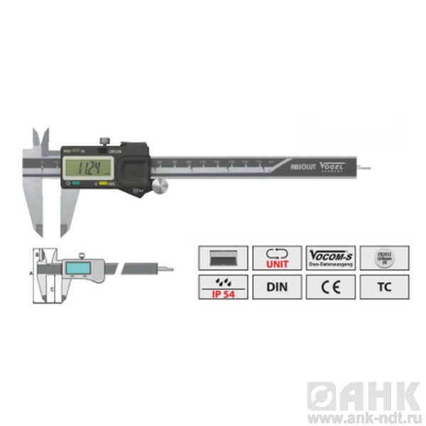 Штангенциркули Vogel цифровые Абсолют с водо-пылезащитой IP54