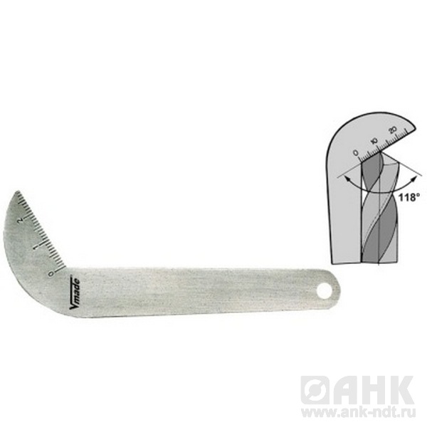 Шаблон Vogel для контроля угла заточки сверел