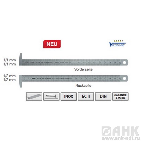 Линейки Vogel нержавеющие с крюком на 90 градусов